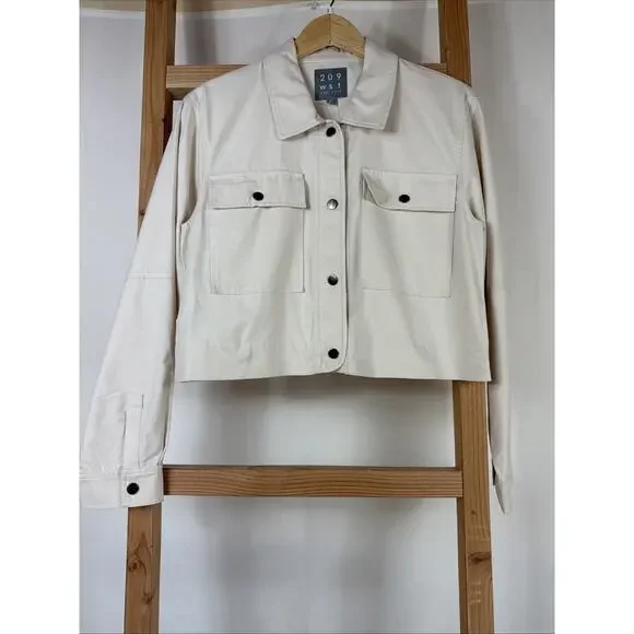 NWT 209 WST Beige Snap Up Twill Dress OR Jacket OR Skirt #1194 Size MD READ!!! - Picture 6 of 8